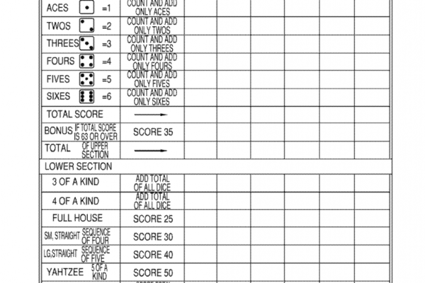 printable yahtzee score sheets 2 per page